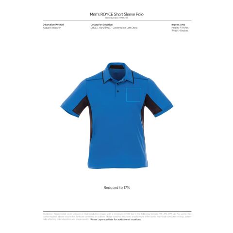 Men's ROYCE Short Sleeve Polo Standard | Oxford Grey-Grey Storm | 4XL | No Imprint | not available | not available