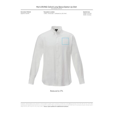 Men&#039;s IRVINE Oxford LS Shirt Standard | White | 3XL | No Imprint | not available | not available