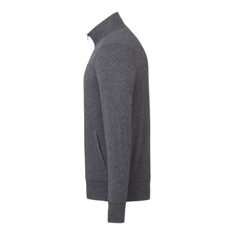 Men&#039;s ARGUS Eco Fleece Full Zip Standard | Heather Dark Charcoal | XL | 1-color Apparel Digital Transfer | IMPACT, SLEEVE, Vertical, - Centered on Full Left Sleeve | 3.00 Inches × 14.00 Inches
