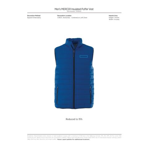 Men&#039;s Mercer Insulated Vest Standard | Royal Blue | S | No Imprint | not available | not available