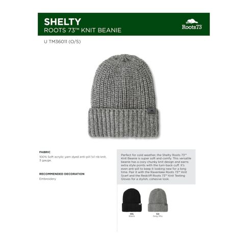 Unisex SHELTY Roots73 Knit Beanie Standard | Black | OSFA | No Imprint | not available | not available