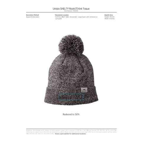 Unisex SHELTY Roots73 Knit Toque Standard | Gray | OSFA | No Imprint | not available | not available
