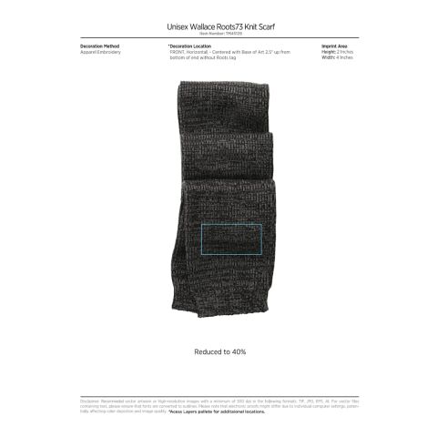 Unisex Wallace Roots73 Knit Scarf Standard | Dark Blue | OSFA | No Imprint | not available | not available