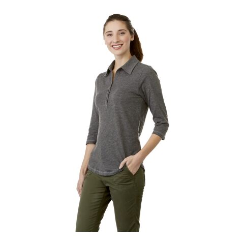 Women's TIPTON Three Qtr Slv Polo Standard | Heather Grey | M | No Imprint | not available | not available