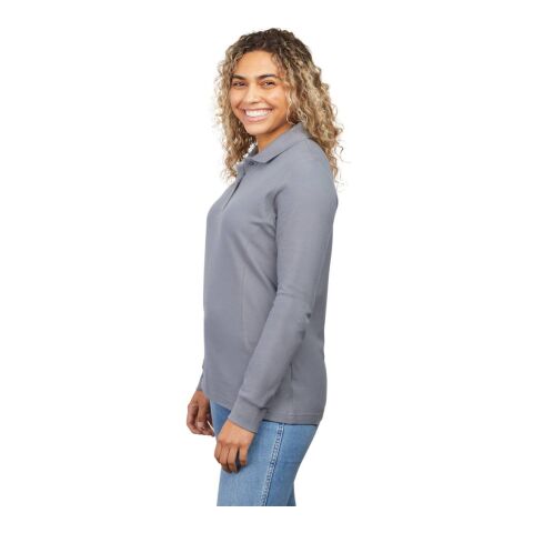 PALO Long Sleeve 100% Cotton Pique Polo - Women&#039;s Standard | Steel Grey | XS | No Imprint | not available | not available