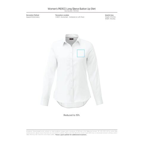 Women&#039;s PIERCE Long Sleeve Shirt Standard | Blue | XL | No Imprint | not available | not available