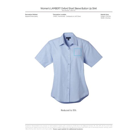 Women&#039;s LAMBERT OXFORD SS SHIRT Standard | Oxford Grey | 2XL | No Imprint | not available | not available