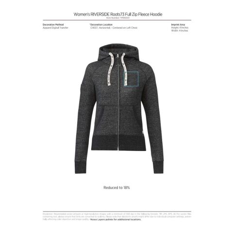 Women&#039;s RIVERSIDE Roots73 FZ Hoody Standard | Heather Charcoal | 3XL | No Imprint | not available | not available
