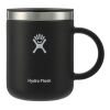 Hydro Flask® Coffee Mug 12oz Standard | Black | 1 color Screen Print | Handle Left, opposite Hydro Flask, - Center of art 2" down from lip | 2.00 Inches × 1.75 Inches