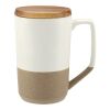 Tahoe Tea & Coffee Ceramic Mug with Wood Lid 16oz Black