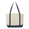 Buffalo Plaid 18oz Cotton Boat Tote Black-Black | No Imprint | not available | not available