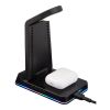 TriCharge Plus 3-IN-1 Qi Wireless Charging Stand Black