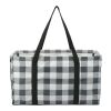 Buffalo Plaid Utility Tote White-Black Trim | No Imprint | not available | not available