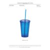Iceberg 16oz Double-Wall Tumbler w/Straw Blue | No Imprint | not available | not available