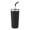 Faye 20oz Vacuum Tumbler w/ SS Straw Black