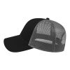 Cap America Two-Tone Trucker Mesh Back Cap Black-Charcoal
