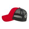 Cap America Two-Tone Trucker Mesh Back Cap Red-Black | Embroidery | - Across Right Side Seam | 4.00 Inches × 1.50 Inches