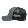 Cap America Premium Trucker Mesh Back Cap Gray-Black | Embroidery | - Across Left Side Seam | 4.00 Inches × 1.50 Inches
