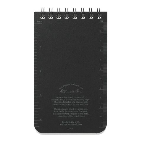 3” x 5” Rite in the Rain Top Spiral Notebook Onyx
