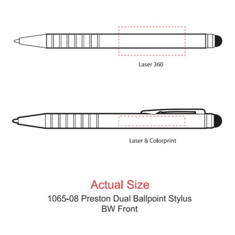 Preston Dual Ballpoint Stylus Standard | Silver | No Imprint | not available | not available