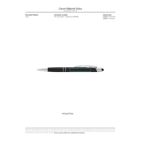 Carson Ballpoint Stylus Standard | Black | No Imprint | not available | not available