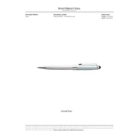 Bristol Ballpoint Stylus Standard | Silver | No Imprint | not available | not available