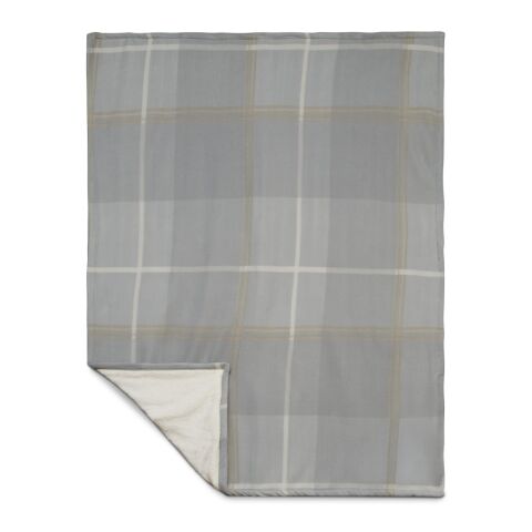 Plaid Fleece Sherpa Blanket Gray