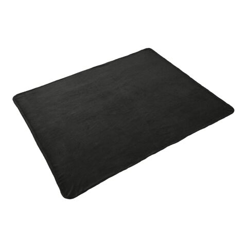 100% Recycled PET Fleece Blanket with RPET Pouch Standard | Black | No Imprint | not available | not available