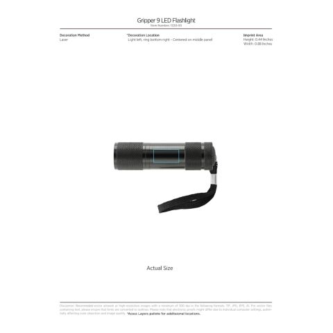 Gripper 9 LED Flashlight Standard | Black | No Imprint | not available | not available