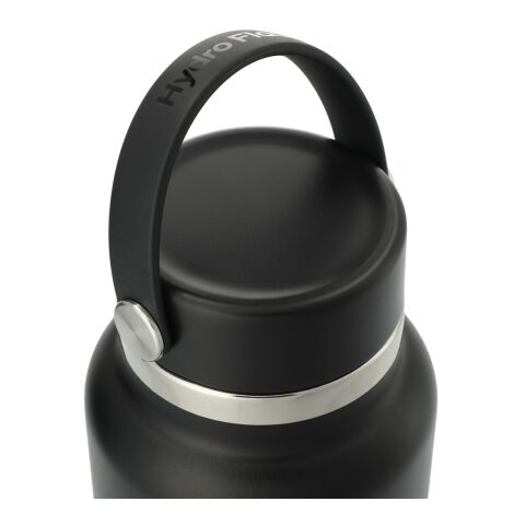 Hydro Flask® Wide Mouth With Flex Cap 32oz Standard | Black | Laser Engraving | Centered on tumbler opposite Hydro Flask, - Center of art 5.75" up from bottom | 2.30 Inches × 1.25 Inches