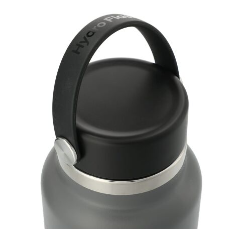 Hydro Flask® Wide Mouth With Flex Cap 32oz Standard | Stone | Laser Engraving | Centered on tumbler opposite Hydro Flask, - Center of art 5.75" up from bottom | 2.30 Inches × 1.25 Inches