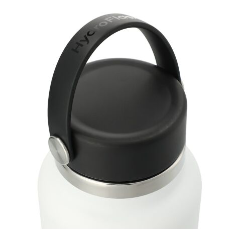 Hydro Flask® Wide Mouth With Flex Cap 32oz Standard | White | Laser Engraving | Centered on tumbler opposite Hydro Flask, - Center of art 3.68&quot; up from bottom | 2.30 Inches × 4.75 Inches