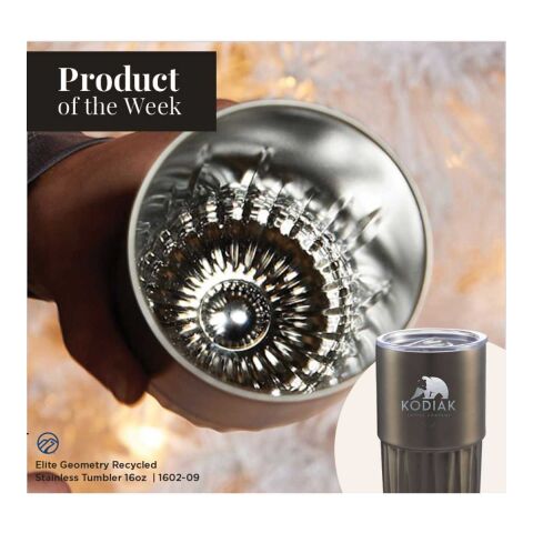 Elite Geometry Recycled Stainless Tumbler 16oz Standard | White | No Imprint | not available | not available