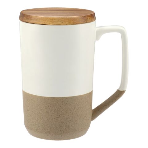 Tahoe Tea &amp; Coffee Ceramic Mug with Wood Lid 16oz Black