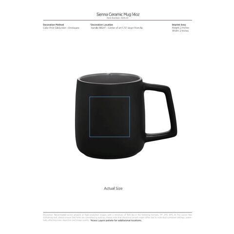Sienna Ceramic Mug 14oz Black | No Imprint | not available | not available