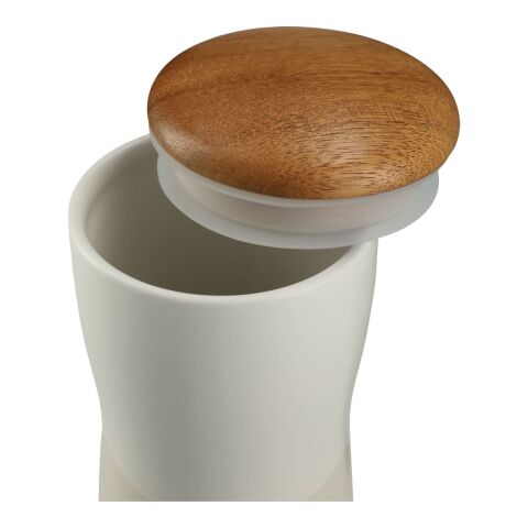 Reno Double Wall Ceramic Tumbler w/Wood Lid 10oz Standard | White | No Imprint | not available | not available
