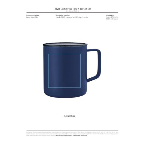 Rover Camp Mug 14oz  4 in 1 Gift Set White | No Imprint