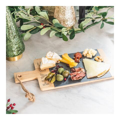 Bamboo &amp; Slate Charcuterie Cutting Board Brown