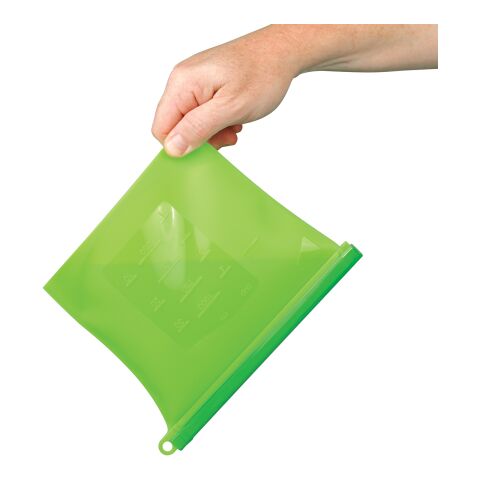 Reusable Food Bag With Plastic Slider Green