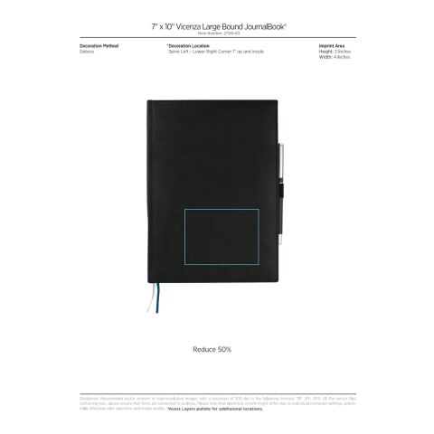 7&quot; x 10&quot; Vicenza Large Bound JournalBook® Black | No Imprint | not available | not available