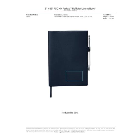 6&quot; x 8.5&quot; Pedova™ Refillable JournalBook® Black | No Imprint | not available | not available