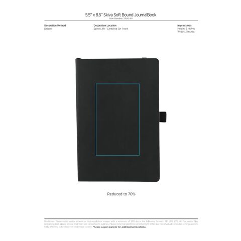 5.5&quot; x 8.5” Skiva Soft Bound JournalBook Black | No Imprint | not available | not available