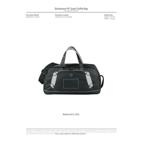 Shockwave 19&quot; Sport Duffel Bag Silver | No Imprint | not available | not available