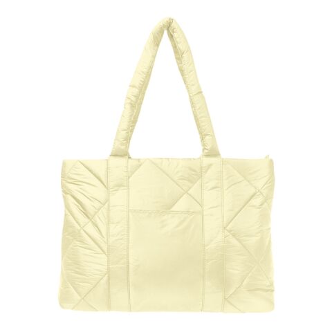 Luxe Quilted Puffer Tote Bag Beige