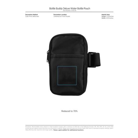 Deluxe Water Bottle Pouch Black | No Imprint | not available | not available