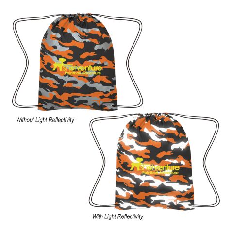 Reflective Camo Drawstring Sports Pack Orange | No Imprint | not available | not available