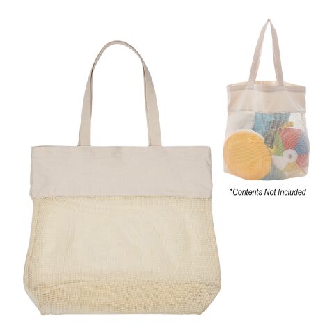 Carlisle Cotton Mesh Tote Bag Beige | No Imprint | not available | not available