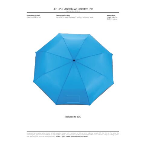 48&quot; RPET Umbrella w/ Reflective Trim Royal Blue | No Imprint | not available | not available