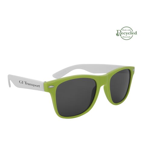 Full Color Colorblock Malibu Sunglasses Lime/White | No Imprint | not available | not available