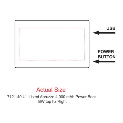 UL Listed Abruzzo 4,000 mAh Power Bank Black | No Imprint | not available | not available
